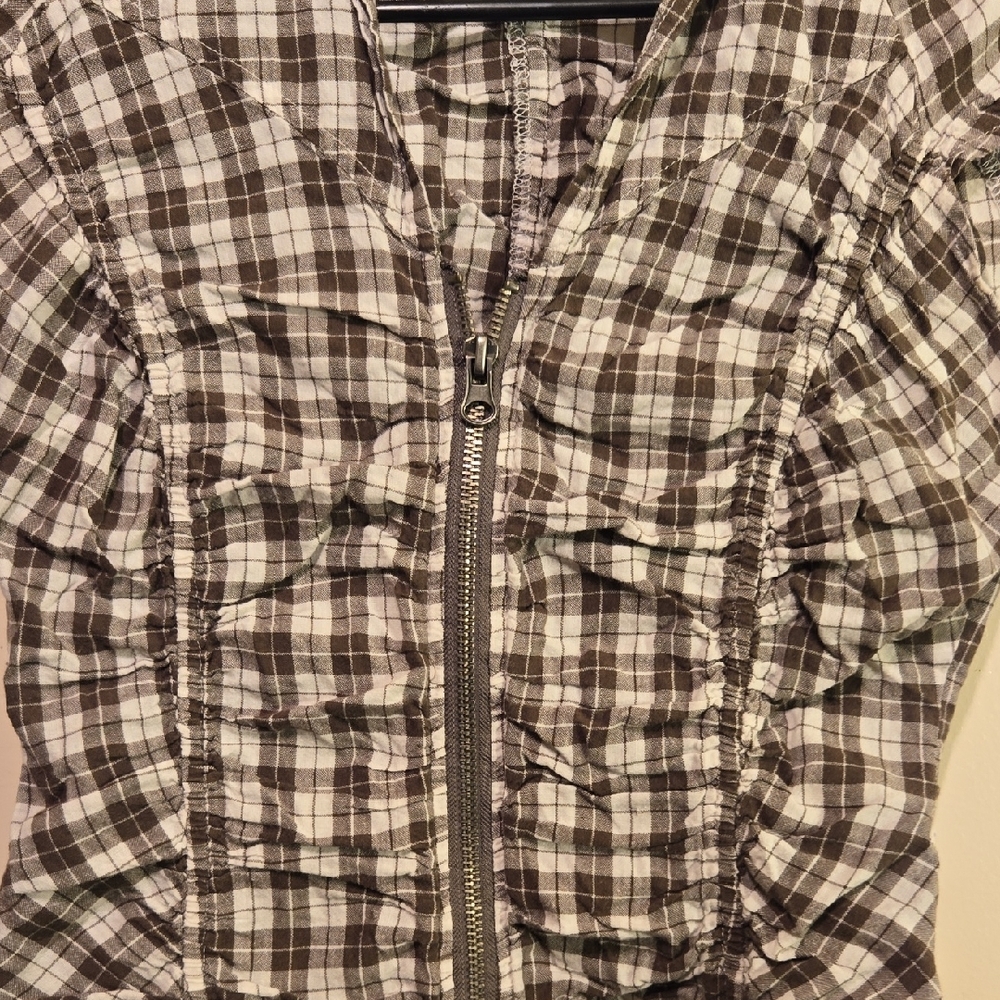 Max Rave Checkered Blouse with Zipper - Picture 3 of 5